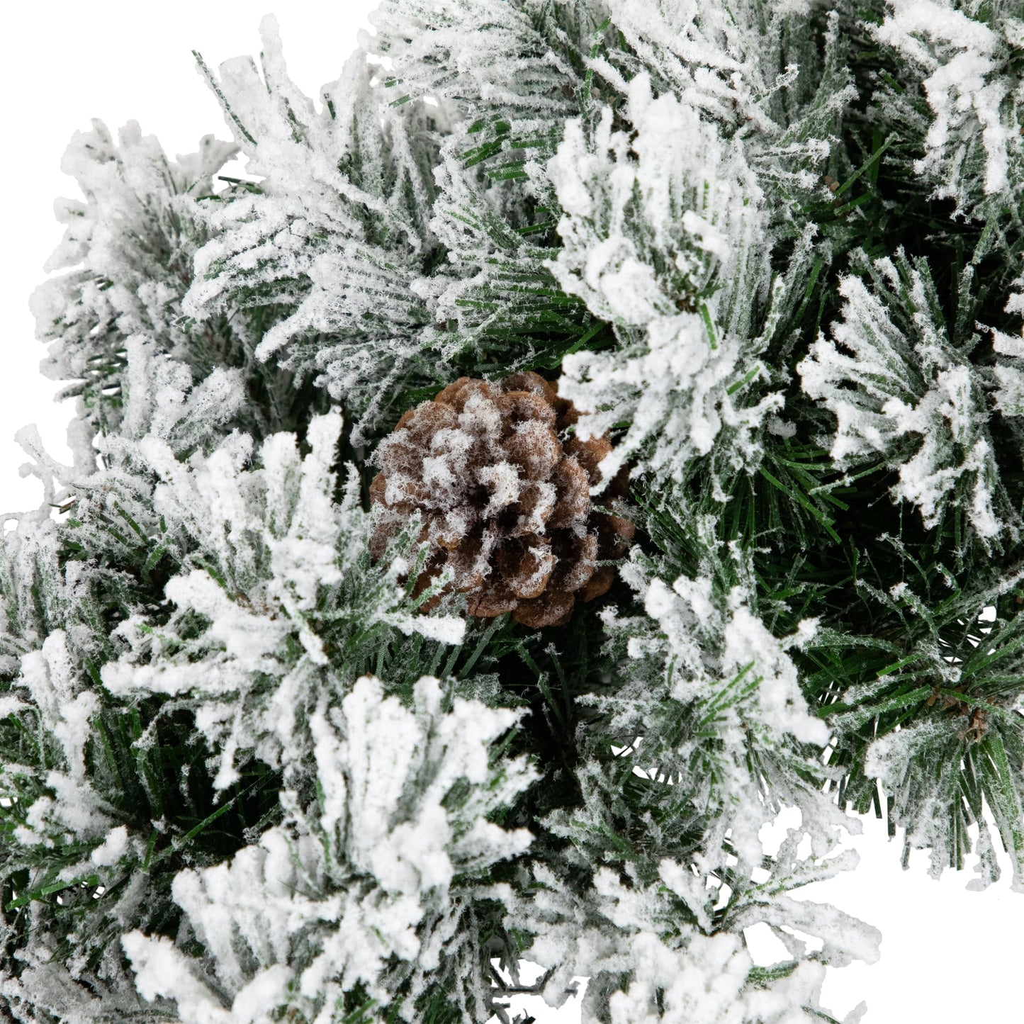Northlight 24" Unlit Flocked Angel Pine with Pine Cones Artificial Christmas Wreath