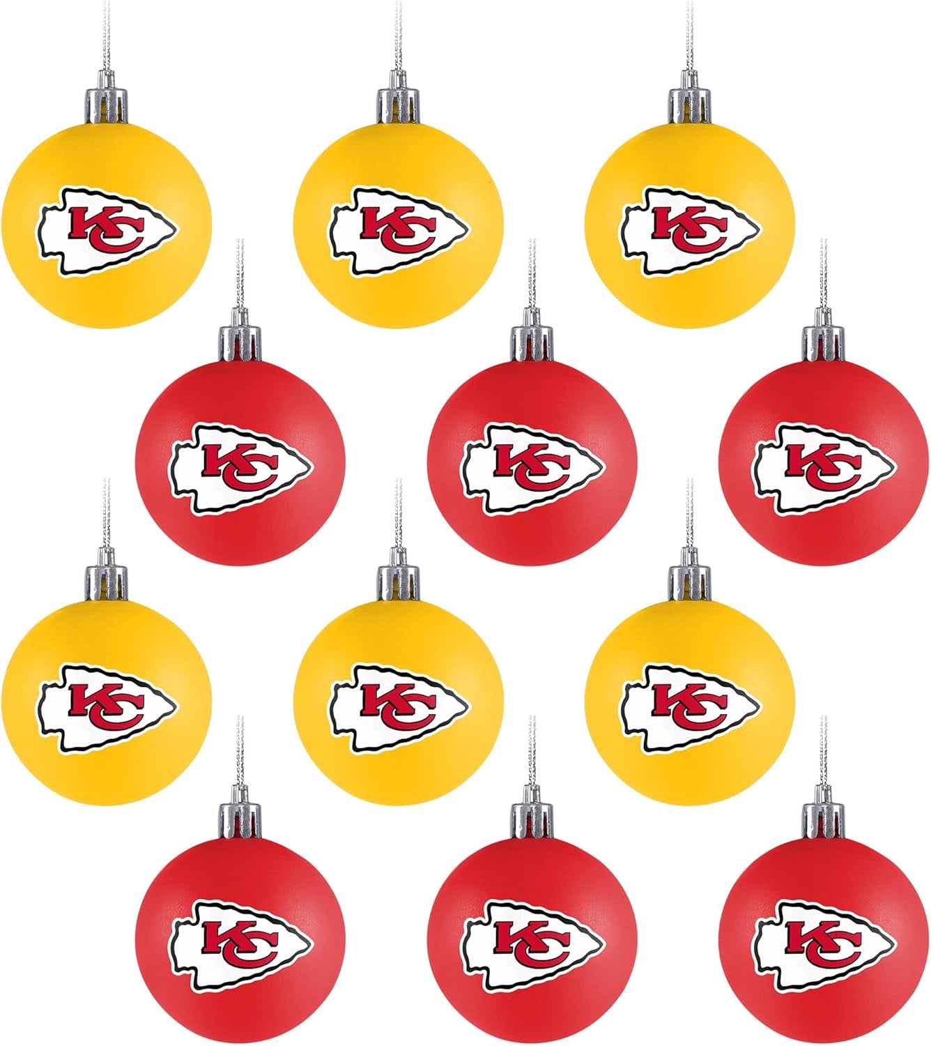 Foco NFL Team Logo 12-Pack Ball Hanging Tree Holiday Ornament Set