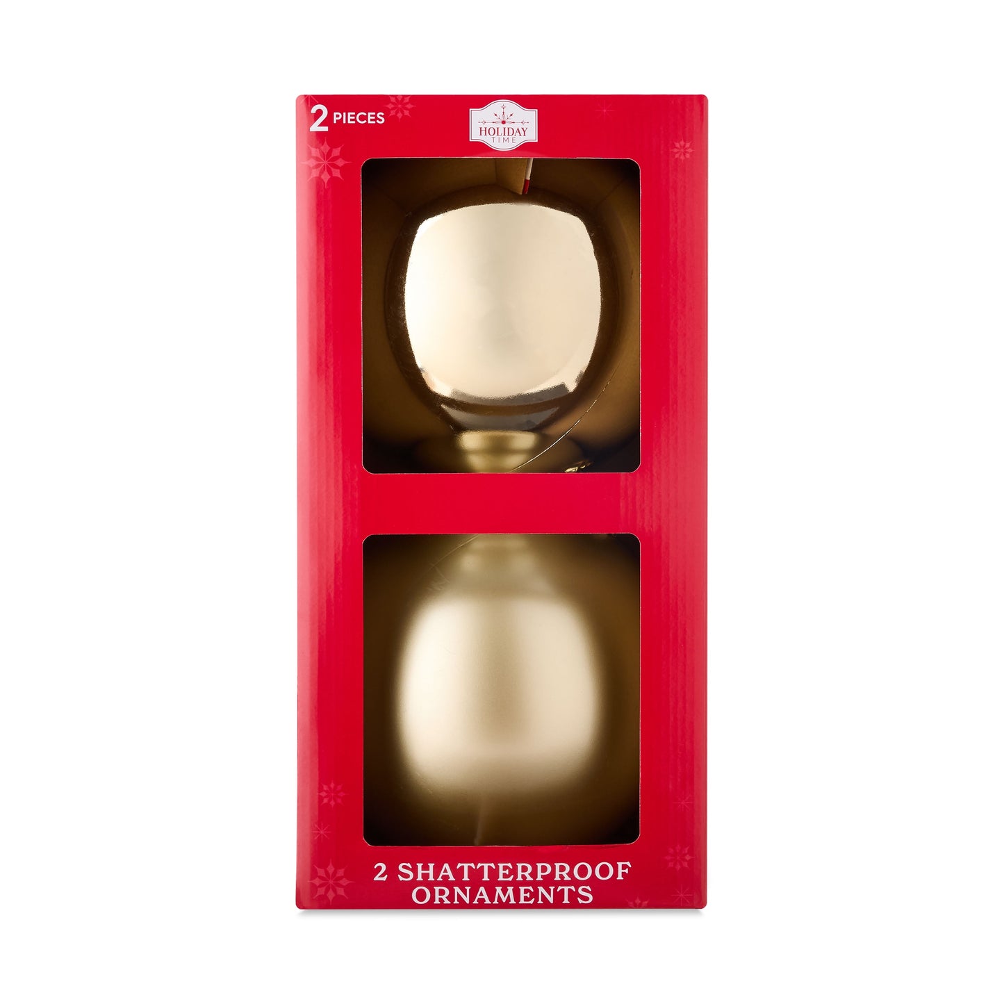 2-Count Red Jumbo Shatterproof Christmas Ornaments, 7.8 In, by Holiday Time
