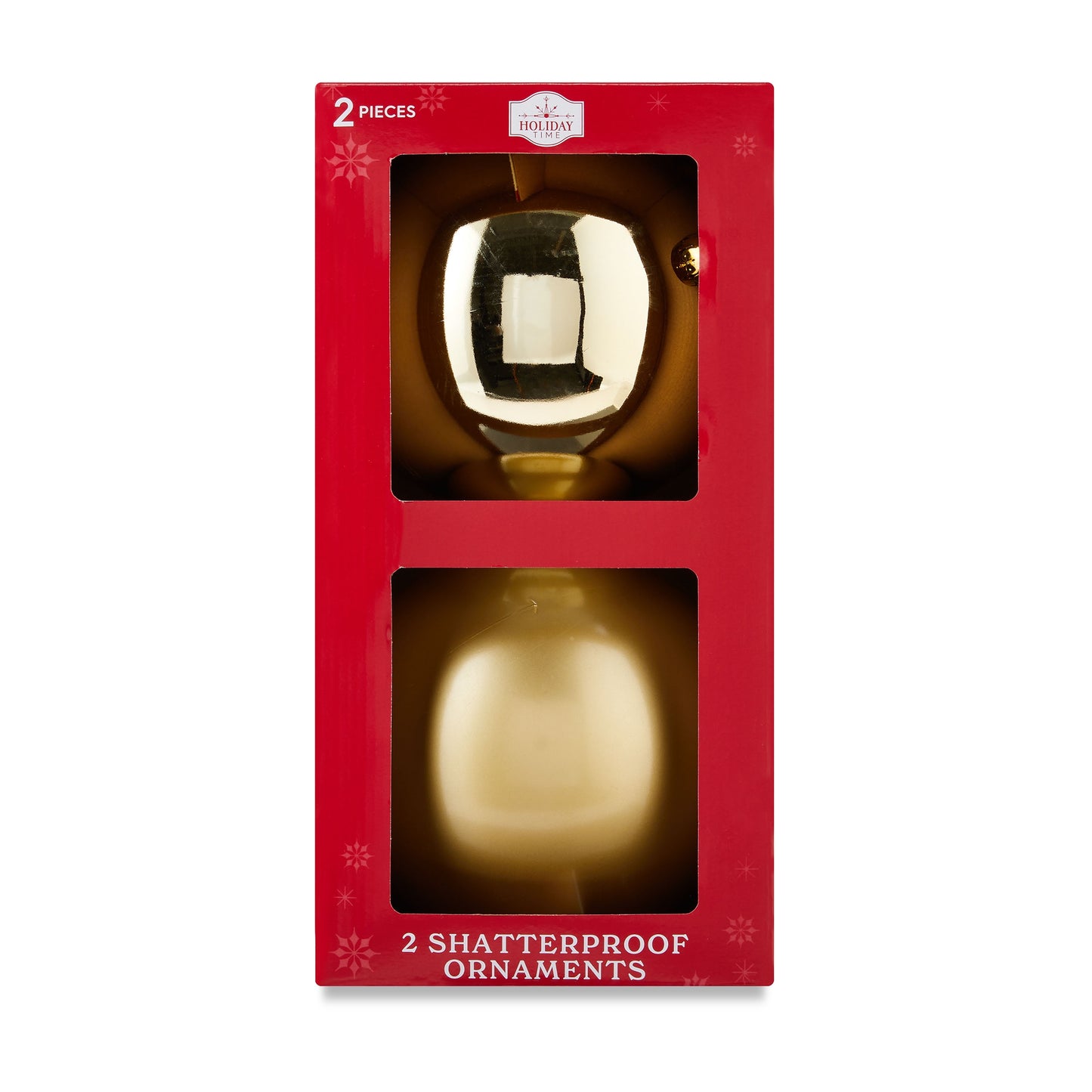 2-Count Red Jumbo Shatterproof Christmas Ornaments, 7.8 In, by Holiday Time