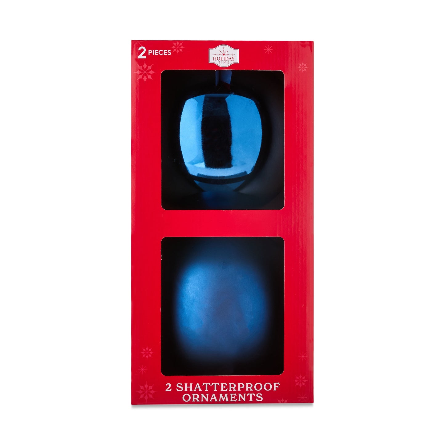 2-Count Red Jumbo Shatterproof Christmas Ornaments, 7.8 In, by Holiday Time