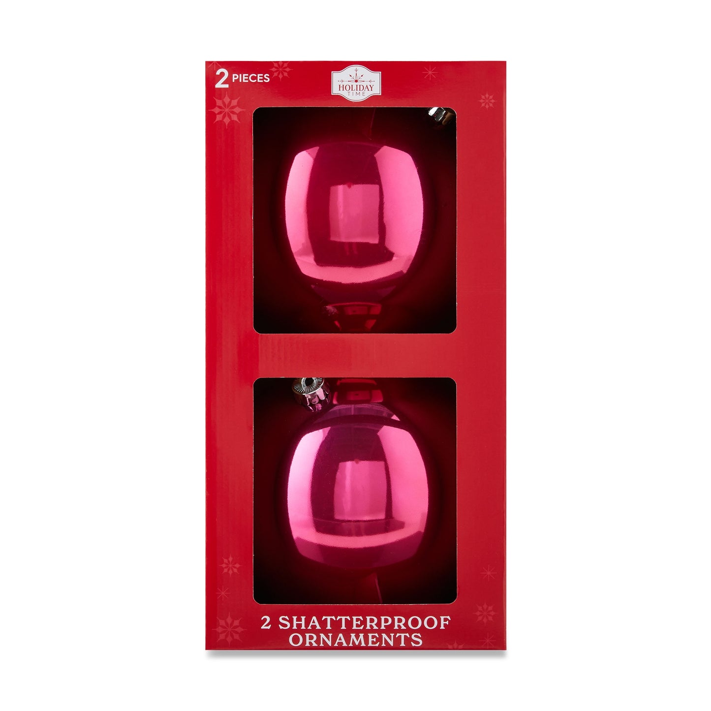 2-Count Red Jumbo Shatterproof Christmas Ornaments, 7.8 In, by Holiday Time