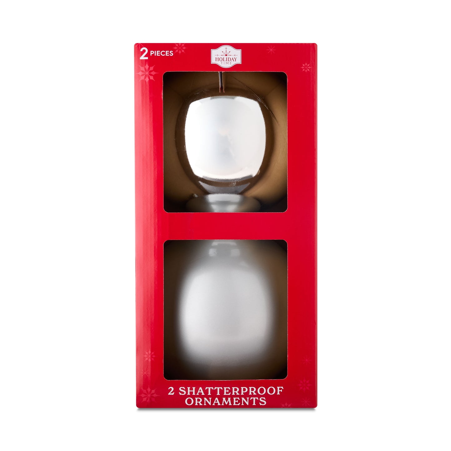 2-Count Red Jumbo Shatterproof Christmas Ornaments, 7.8 In, by Holiday Time