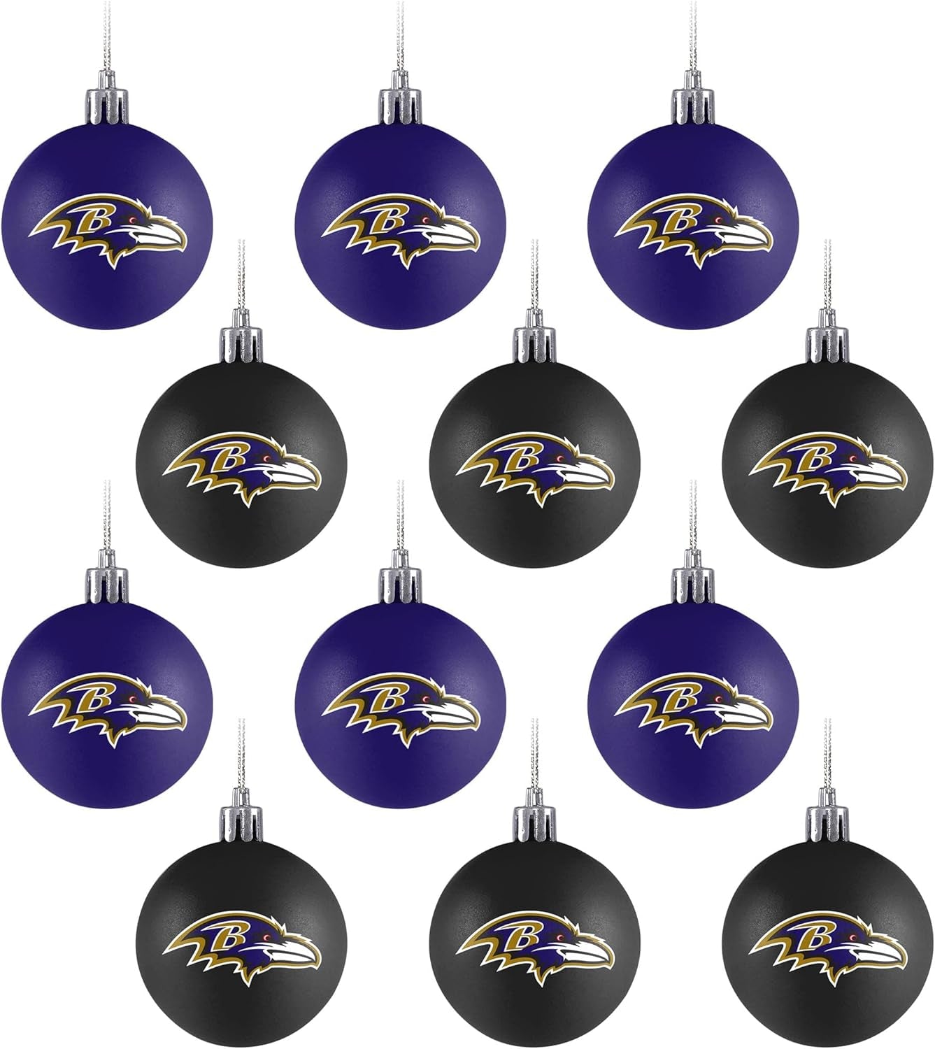 Foco NFL Team Logo 12-Pack Ball Hanging Tree Holiday Ornament Set