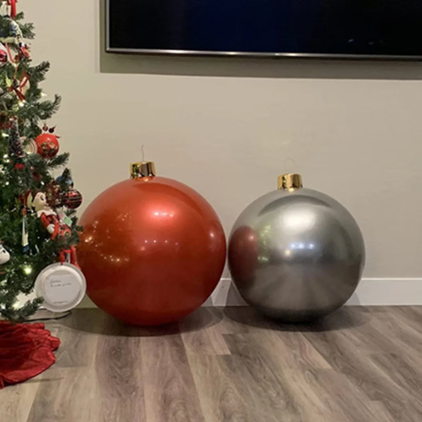 Outdoor Christmas Inflatable Decorated Ball Made PVC Giant No Light Large Balls Tree Decorations Outdoor Toy Ball 2022