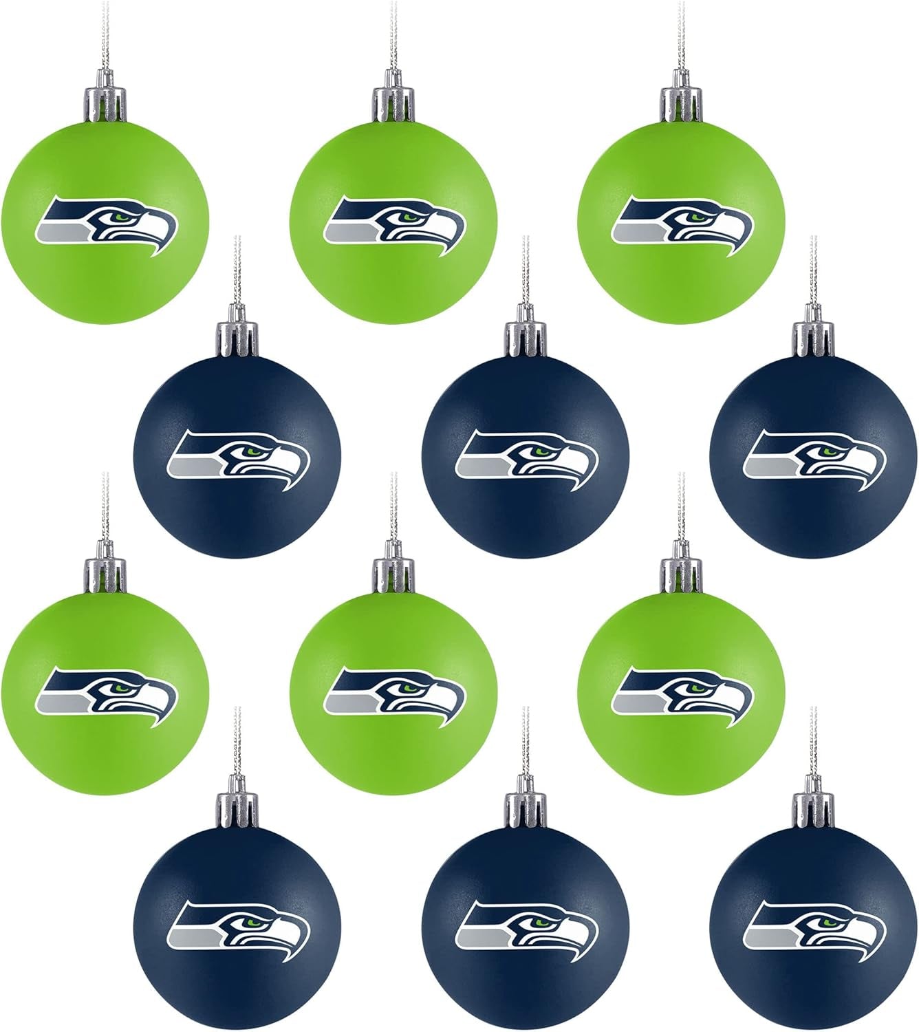 Foco NFL Team Logo 12-Pack Ball Hanging Tree Holiday Ornament Set
