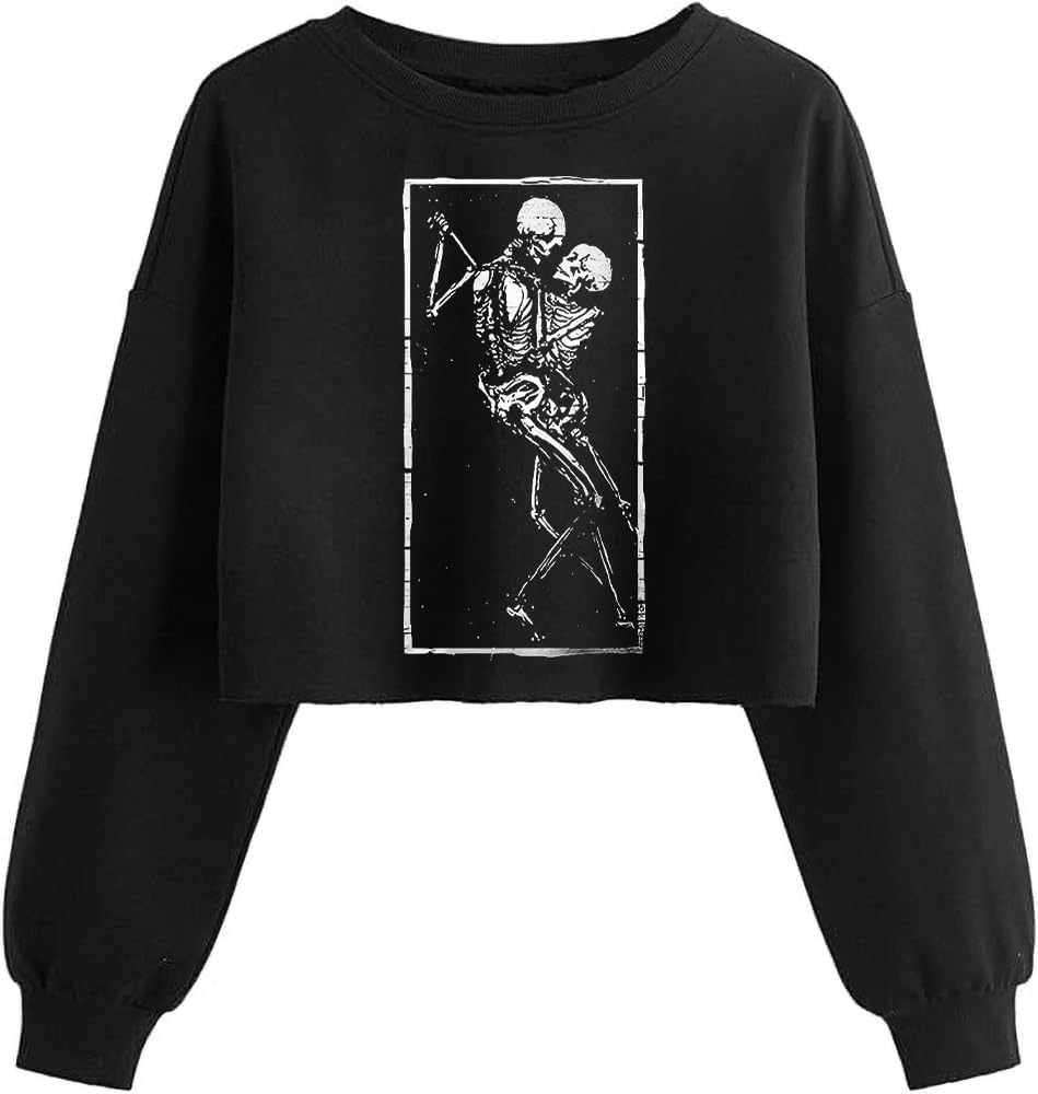 Women'S Witch Crop Sweatshirt Fall Halloween Vintage Graphic Lantern Long Sleeve Pullover Spooky Season Sweatshirt