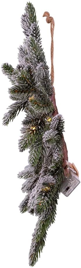Kurt Adler 18-Inch 20-Light Battery-Operated LED Flocked Pine Wreath