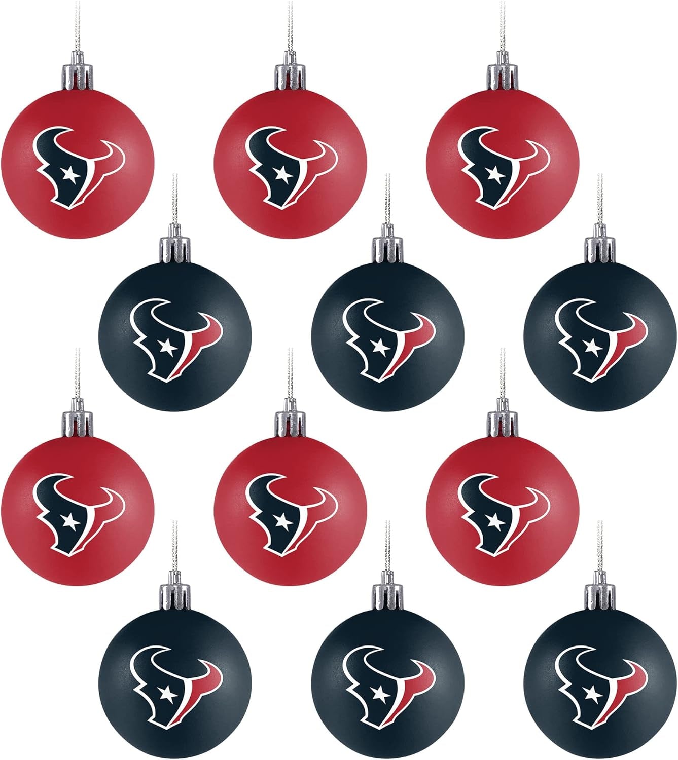 Foco NFL Team Logo 12-Pack Ball Hanging Tree Holiday Ornament Set