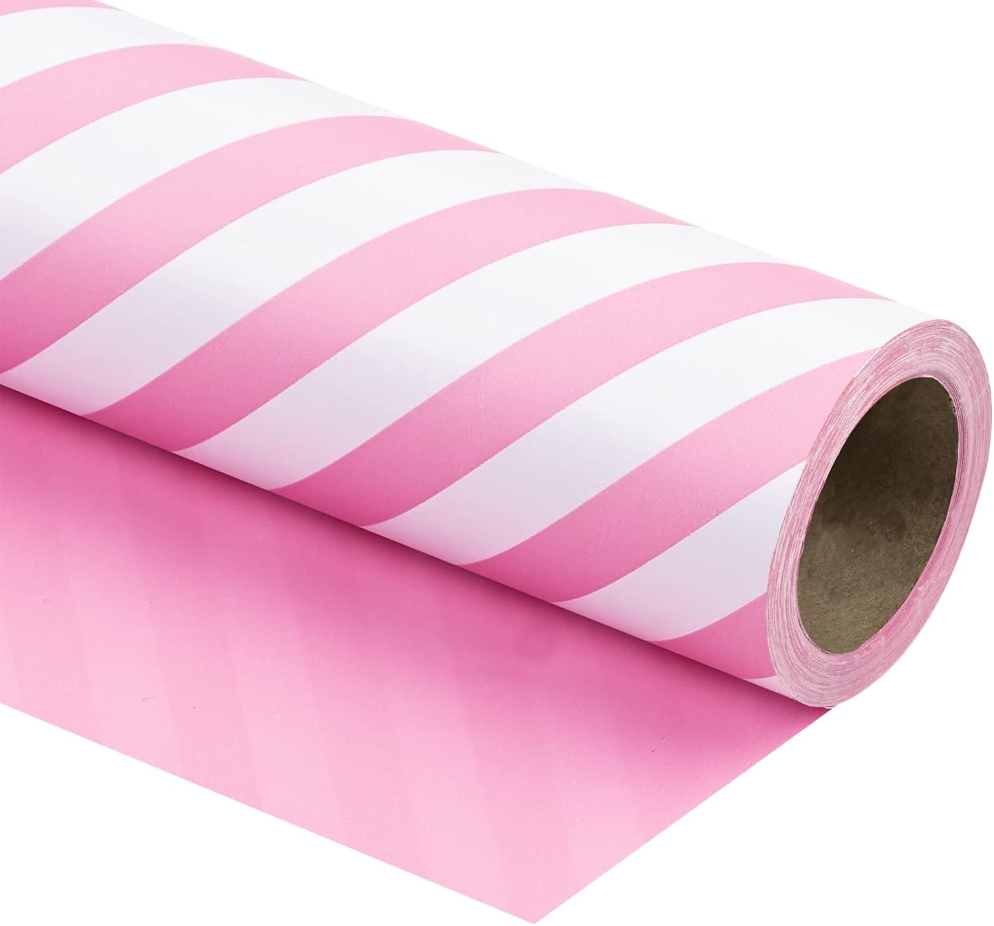 WRAPAHOLIC 30 Inch Reversible Wrapping Paper - Jumbo Roll Red and Stripes Design for Birthday, Holiday, Wedding, Baby Shower Wrap - 30 Inch X 33 Feet