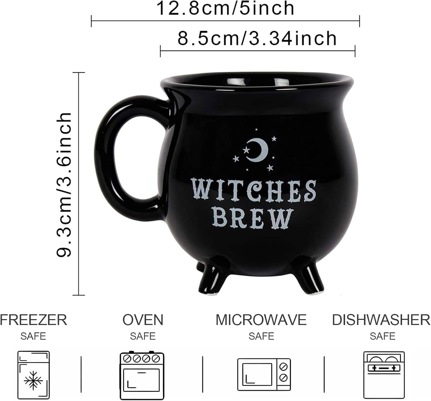 Witch Brew Cauldron Coffee Mug 300Ml/10Oz Ceramic Beverage Mugs, Adorable SorceressāS Potion Themed Water Cups, All-Season Drinkware, Ideal for Halloween Birthday and Party Presents