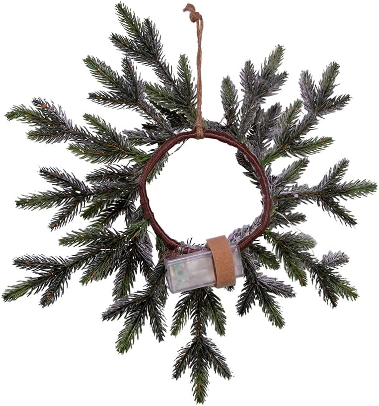 Kurt Adler 18-Inch 20-Light Battery-Operated LED Flocked Pine Wreath