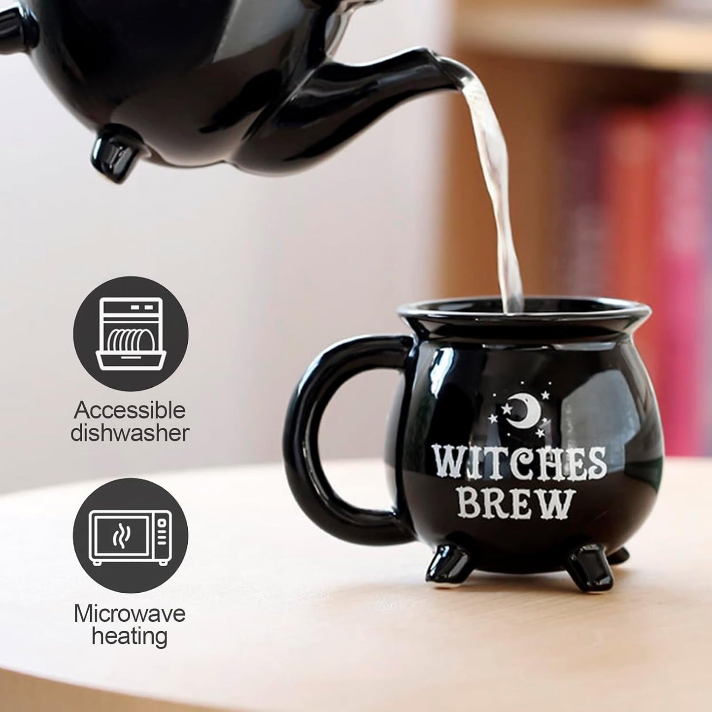 Witch Brew Cauldron Coffee Mug 300Ml/10Oz Ceramic Beverage Mugs, Adorable SorceressāS Potion Themed Water Cups, All-Season Drinkware, Ideal for Halloween Birthday and Party Presents
