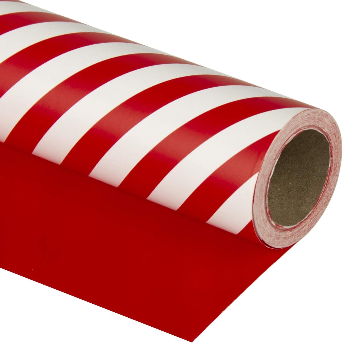 WRAPAHOLIC 30 Inch Reversible Wrapping Paper - Jumbo Roll Red and Stripes Design for Birthday, Holiday, Wedding, Baby Shower Wrap - 30 Inch X 33 Feet