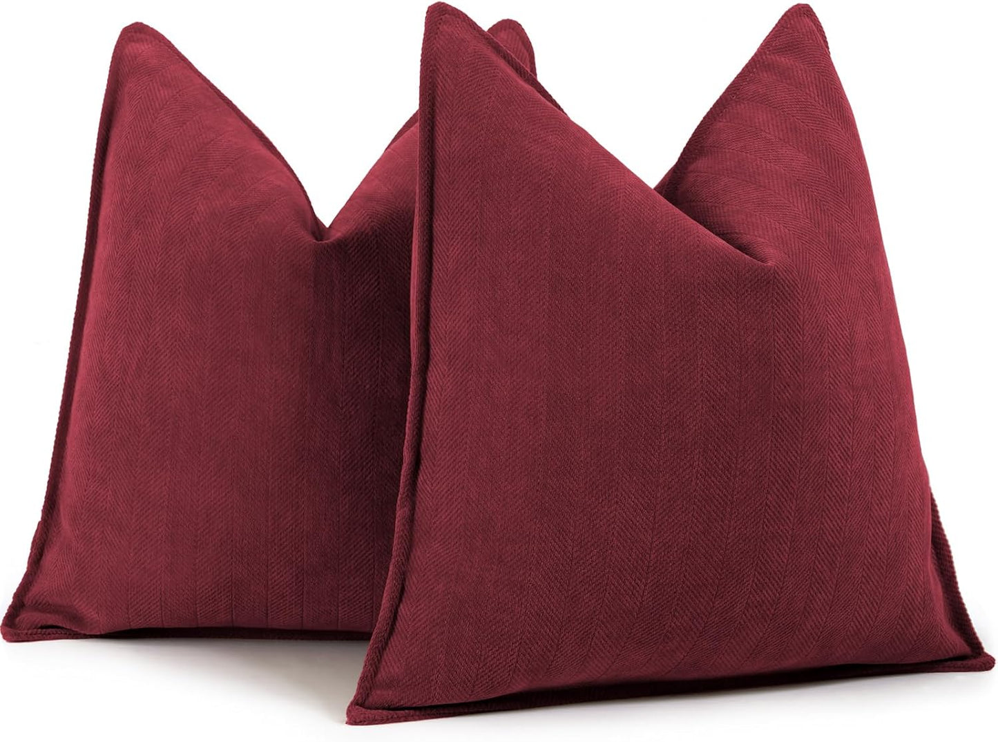 ZWJD Rust Throw Pillow Covers 18X18 Set of 2 Chenille Fall Pillow Covers with Elegant Design Soft and Luxurious Decorative Throw Pillows for Couch, Bed, and Home Decor