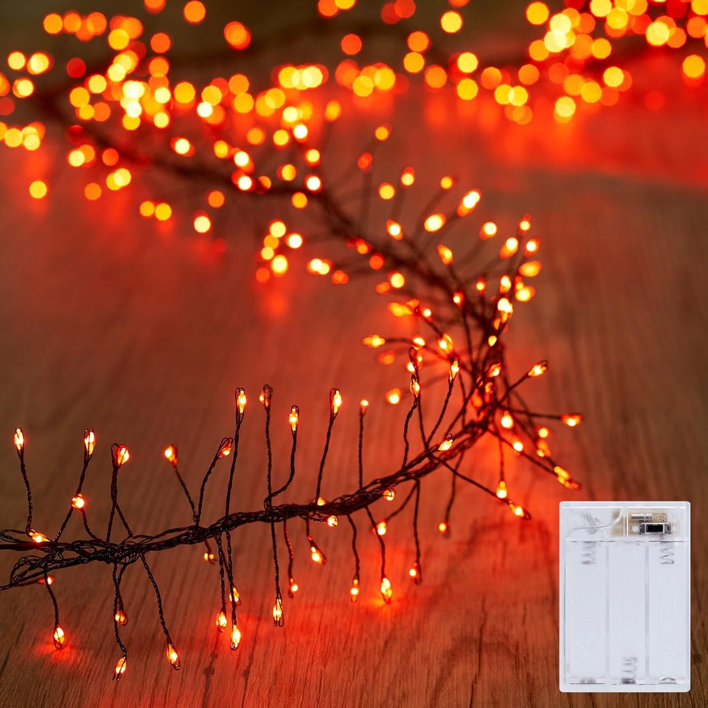 Fairy Lights Battery Operated, 10Ft 120 LED Firecracker String Lights, Waterproof Silver Wire Starry Firefly Light for DIY Wreath Weeding Indoor Outdoor Christmas Decorations