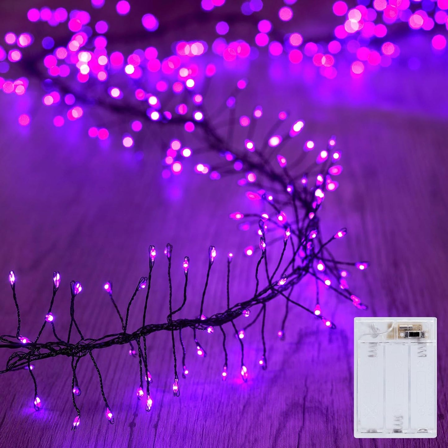 Fairy Lights Battery Operated, 10Ft 120 LED Firecracker String Lights, Waterproof Silver Wire Starry Firefly Light for DIY Wreath Weeding Indoor Outdoor Christmas Decorations