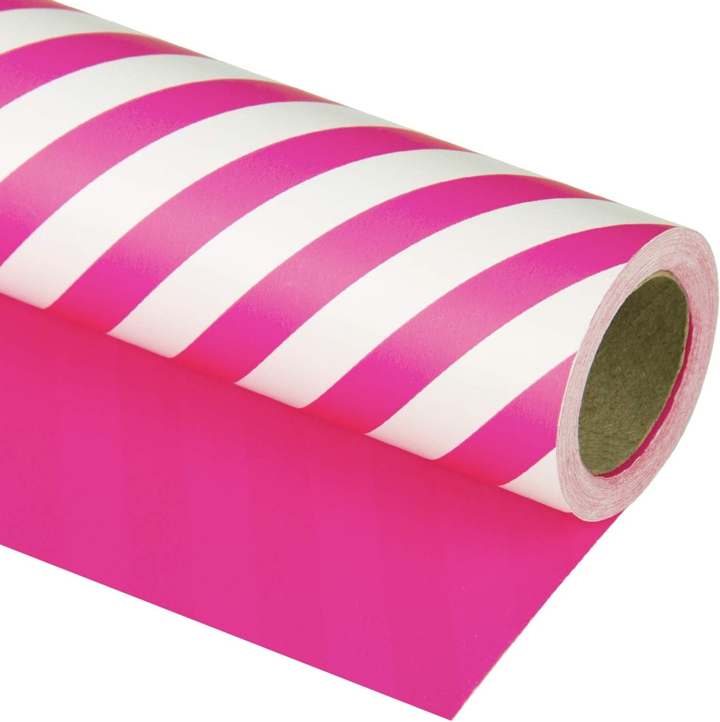 WRAPAHOLIC 30 Inch Reversible Wrapping Paper - Jumbo Roll Red and Stripes Design for Birthday, Holiday, Wedding, Baby Shower Wrap - 30 Inch X 33 Feet