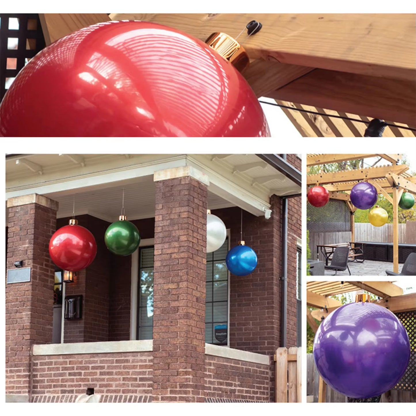 Outdoor Christmas Inflatable Decorated Ball Made PVC Giant No Light Large Balls Tree Decorations Outdoor Toy Ball 2022