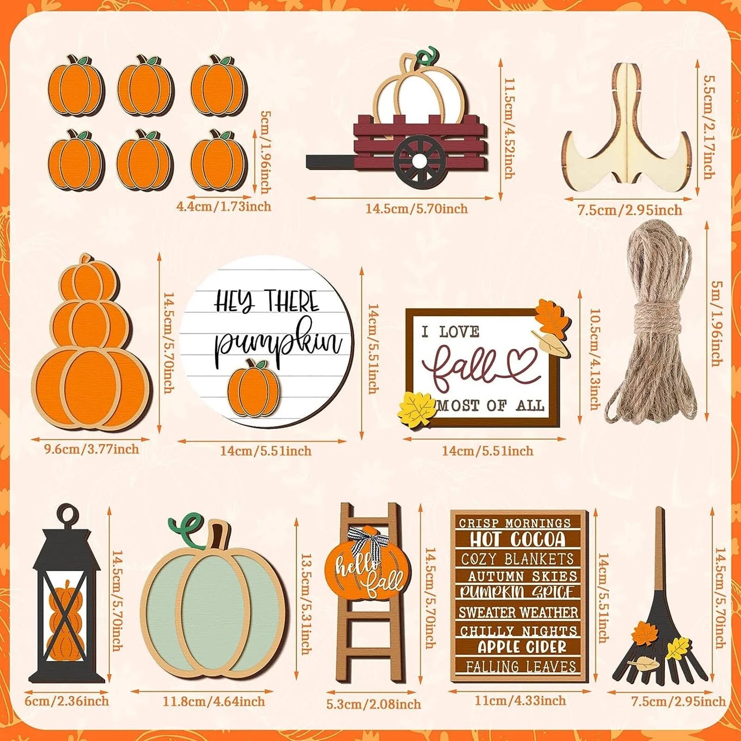 Fall Tiered Tray Decor Set Thanksgiving Pumpkin Maple Leaf Truck Wooden Sign Hello Fall Country Farmhouse Tray Decor Tabletop Mark Fall Thanksgiving Table Holiday(1 Set)