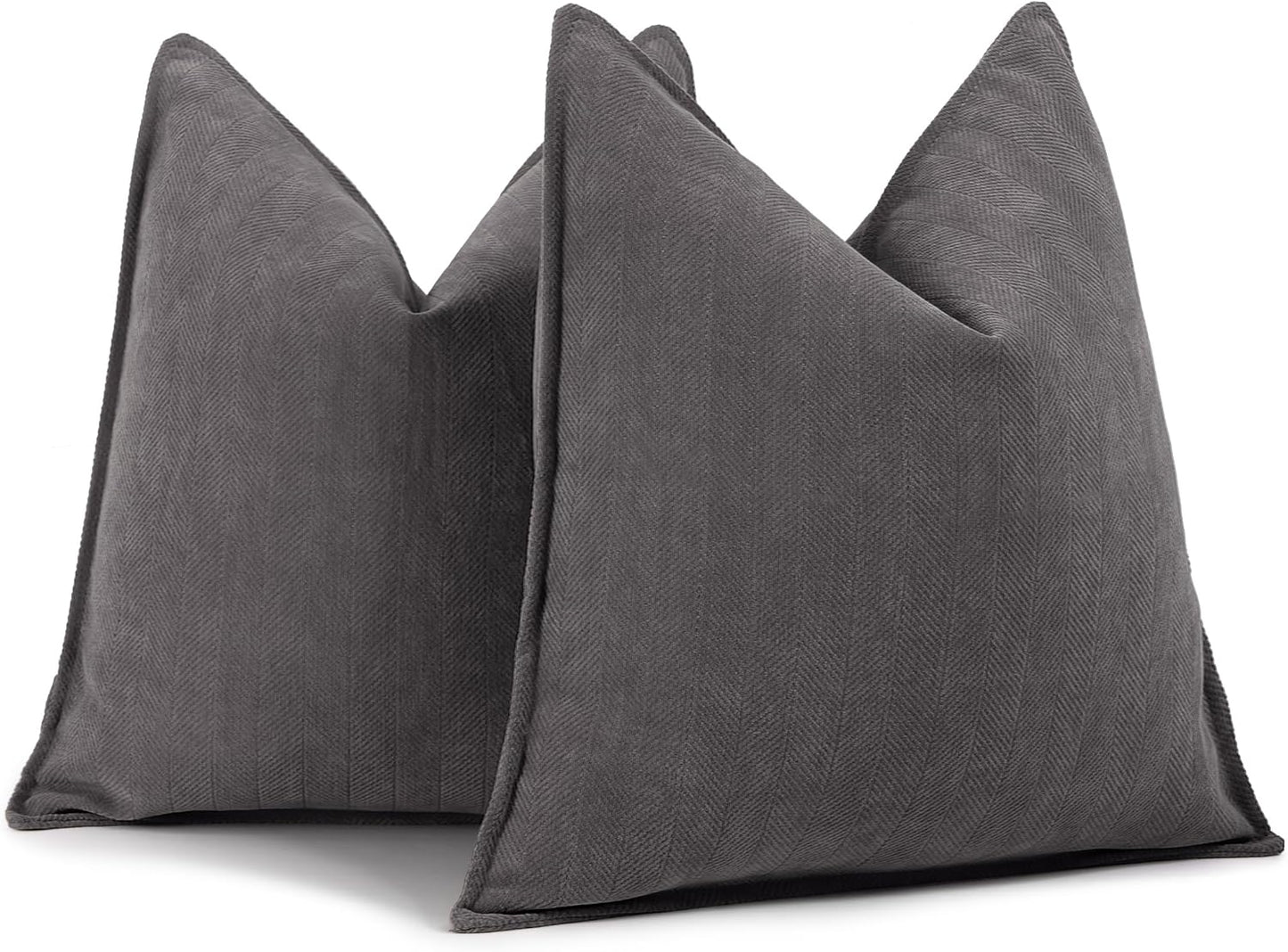 ZWJD Rust Throw Pillow Covers 18X18 Set of 2 Chenille Fall Pillow Covers with Elegant Design Soft and Luxurious Decorative Throw Pillows for Couch, Bed, and Home Decor
