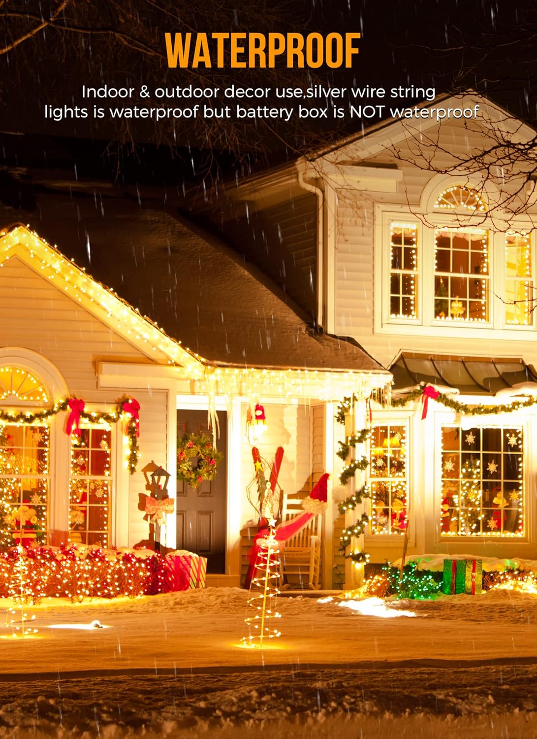 Fairy Lights Battery Operated, 10Ft 120 LED Firecracker String Lights, Waterproof Silver Wire Starry Firefly Light for DIY Wreath Weeding Indoor Outdoor Christmas Decorations