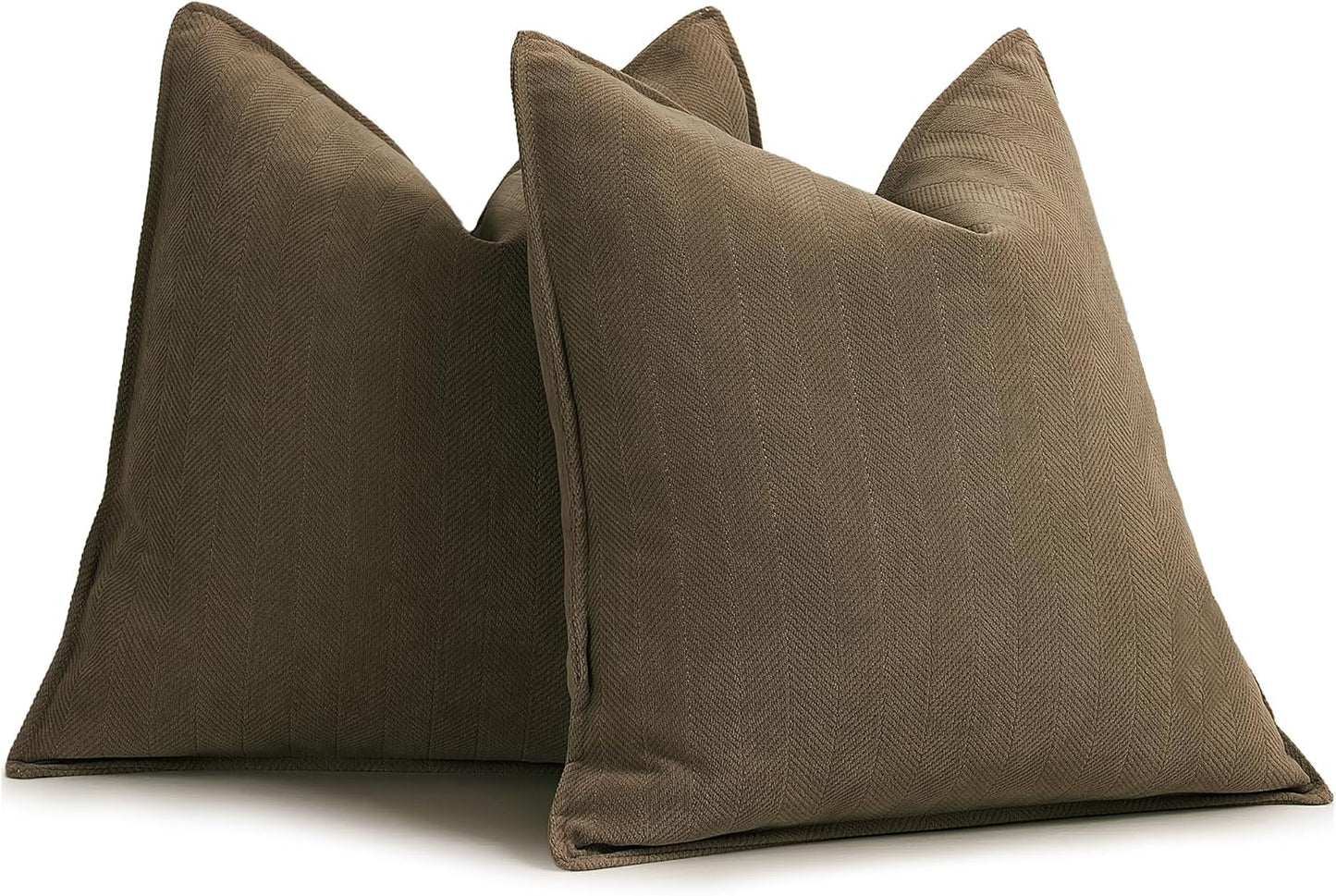 ZWJD Rust Throw Pillow Covers 18X18 Set of 2 Chenille Fall Pillow Covers with Elegant Design Soft and Luxurious Decorative Throw Pillows for Couch, Bed, and Home Decor