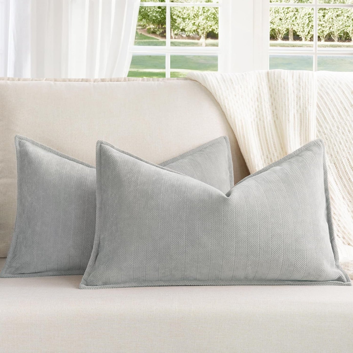 ZWJD Rust Throw Pillow Covers 18X18 Set of 2 Chenille Fall Pillow Covers with Elegant Design Soft and Luxurious Decorative Throw Pillows for Couch, Bed, and Home Decor