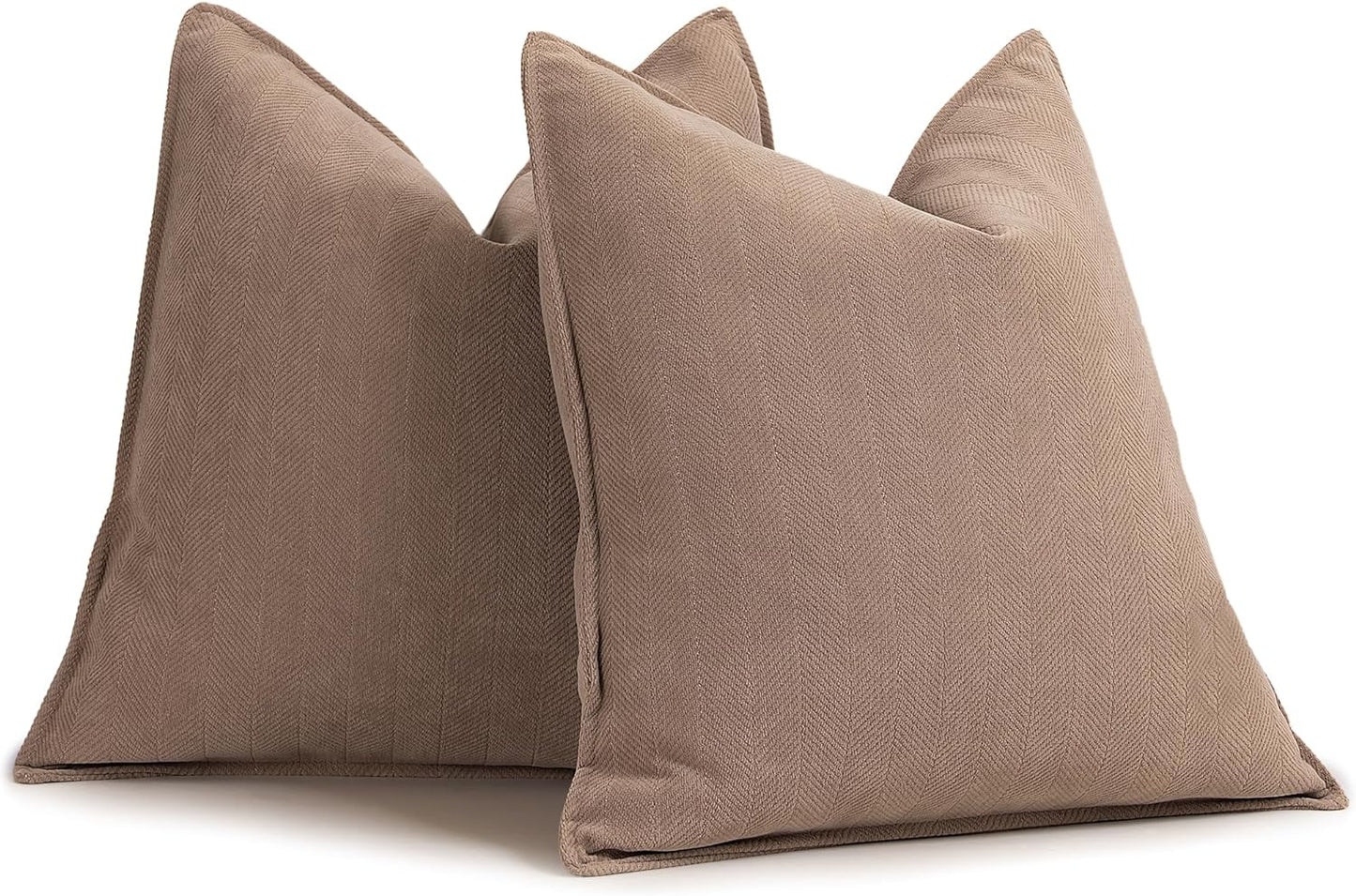 ZWJD Rust Throw Pillow Covers 18X18 Set of 2 Chenille Fall Pillow Covers with Elegant Design Soft and Luxurious Decorative Throw Pillows for Couch, Bed, and Home Decor