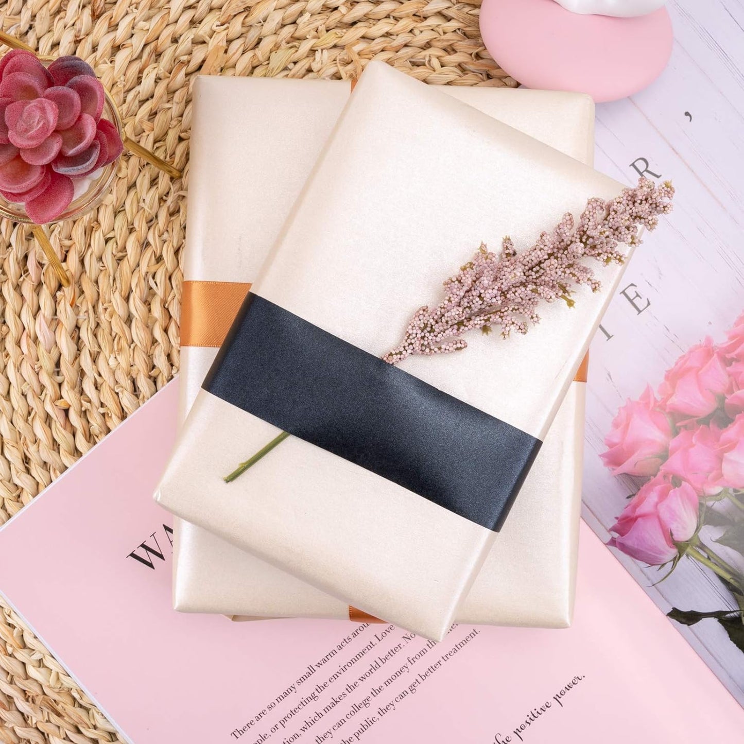RUSPEPA off White Matte Wrapping Paper-81.5 Sq Ft-Solid Color Pearly-Lustre Paper Perfect for Wedding, Birthday, Christmas, Baby Shower -30Inch X 32.8Feet