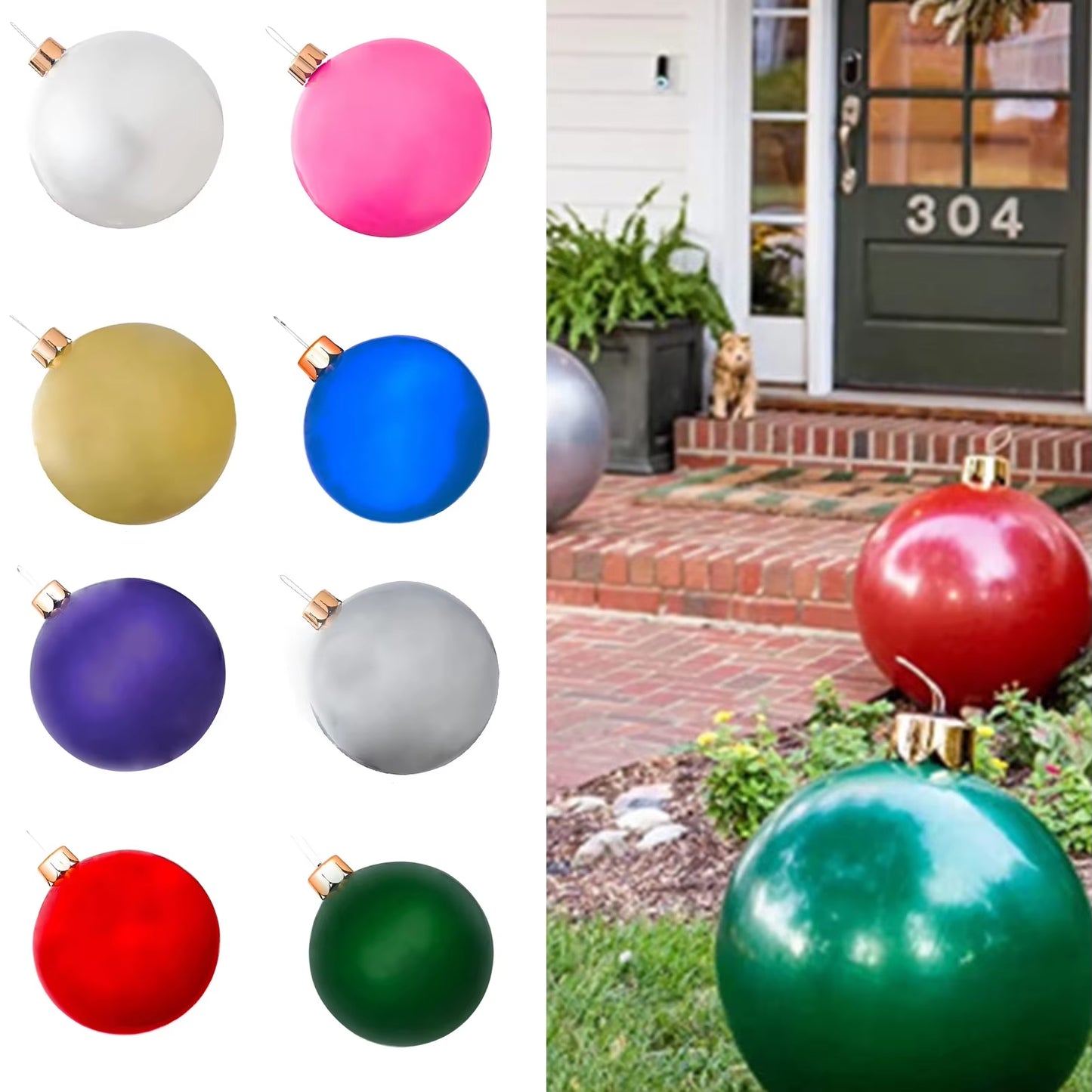 Outdoor Christmas Inflatable Decorated Ball Made PVC Giant No Light Large Balls Tree Decorations Outdoor Toy Ball 2022