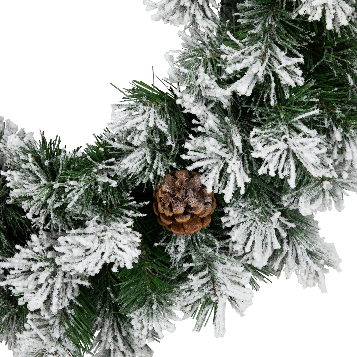 Northlight 24" Unlit Flocked Angel Pine with Pine Cones Artificial Christmas Wreath