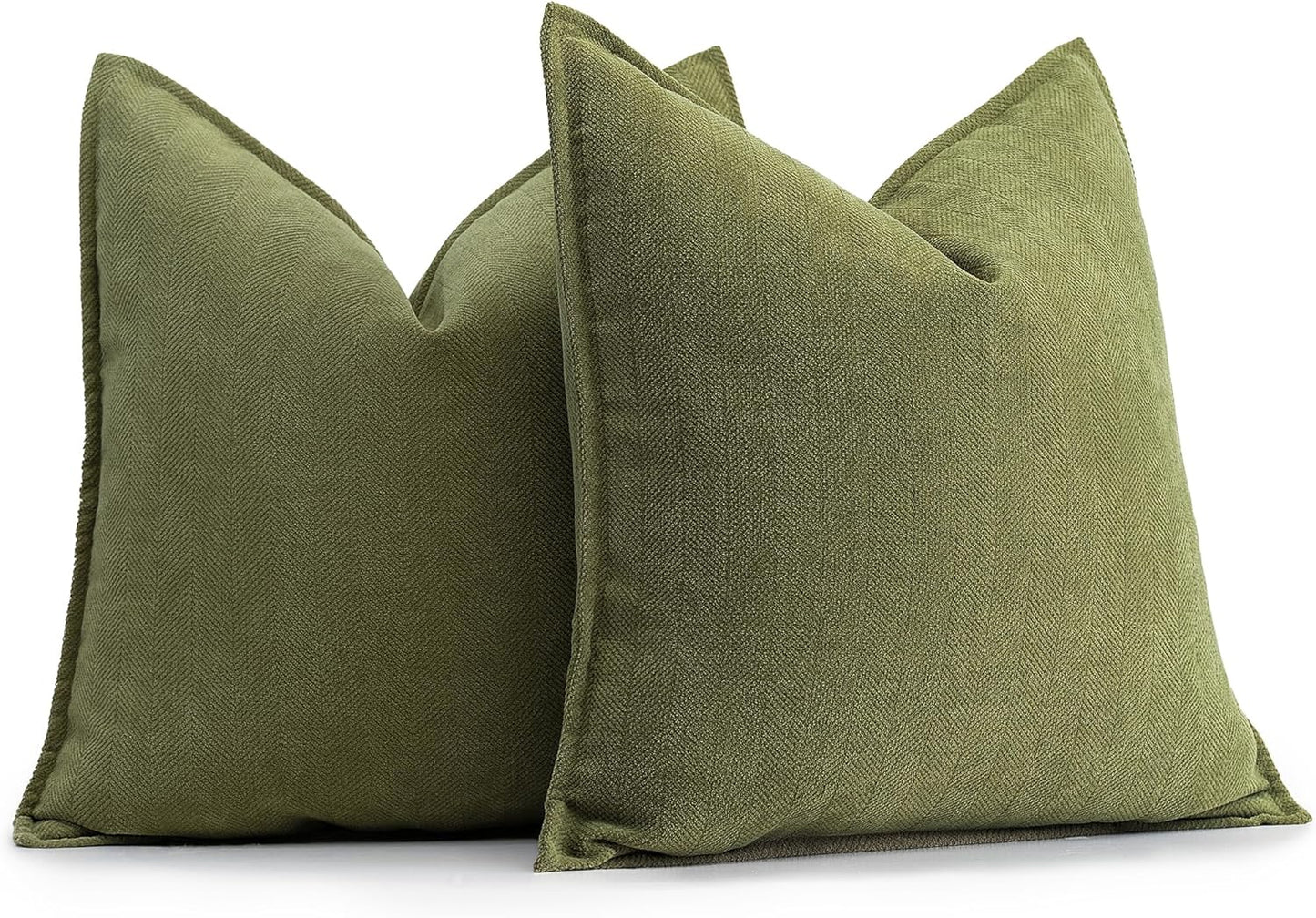 ZWJD Rust Throw Pillow Covers 18X18 Set of 2 Chenille Fall Pillow Covers with Elegant Design Soft and Luxurious Decorative Throw Pillows for Couch, Bed, and Home Decor