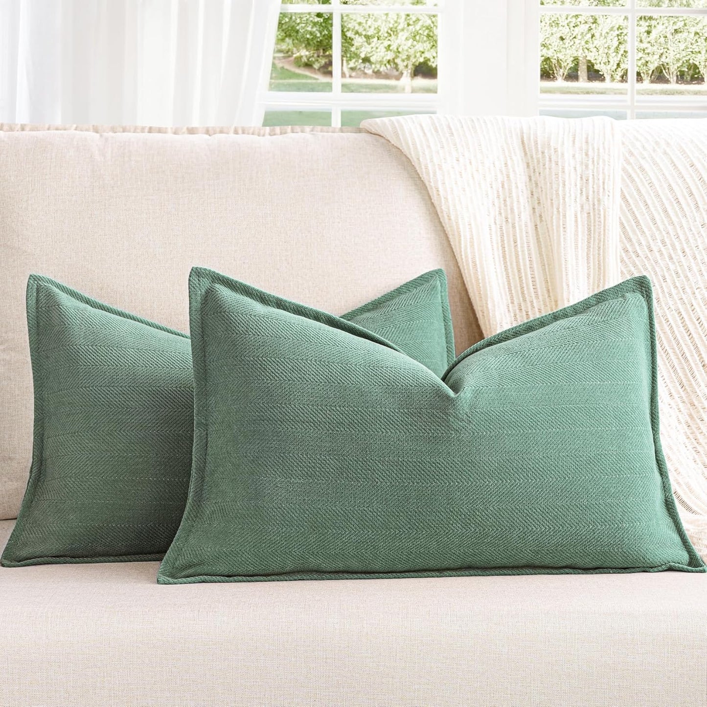 ZWJD Rust Throw Pillow Covers 18X18 Set of 2 Chenille Fall Pillow Covers with Elegant Design Soft and Luxurious Decorative Throw Pillows for Couch, Bed, and Home Decor