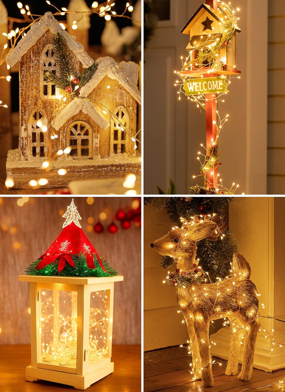Fairy Lights Battery Operated, 10Ft 120 LED Firecracker String Lights, Waterproof Silver Wire Starry Firefly Light for DIY Wreath Weeding Indoor Outdoor Christmas Decorations