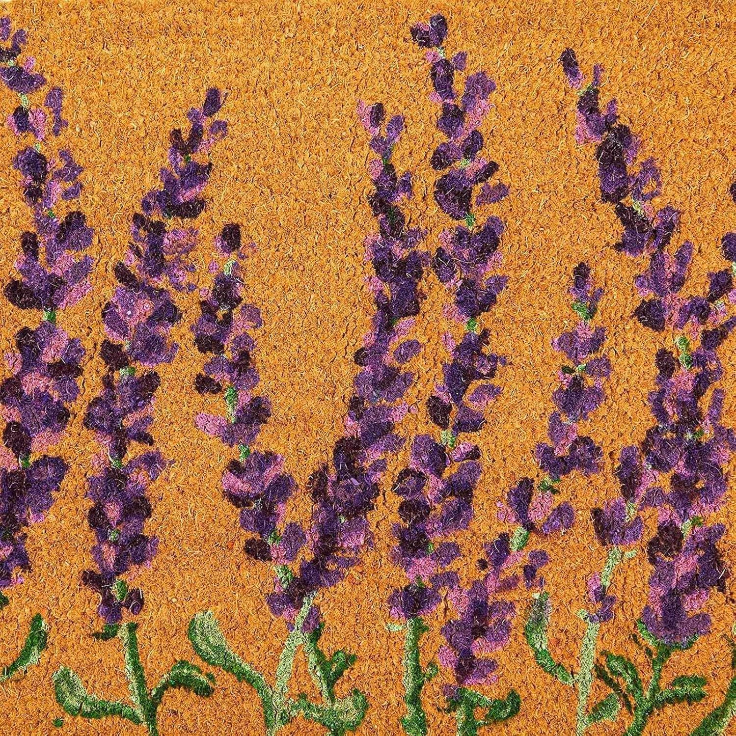 Spring Lavender Floral Coir Doormat - Stylish 17 x 30 Inch Welcome Mat for Your Front Door & Outdoor Entryway