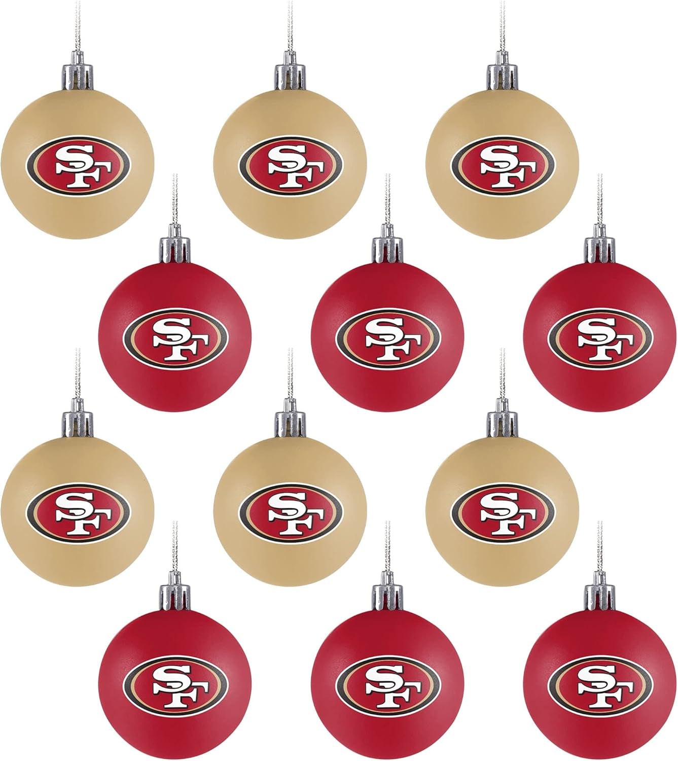 Foco NFL Team Logo 12-Pack Ball Hanging Tree Holiday Ornament Set