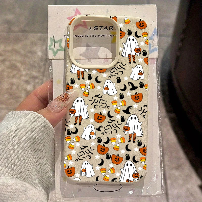Halloween Pumpkin Ghost Phone Case for Iphone 17 16 15 14 13 12 11 Pro Max 17 Air 15 16 plus Shockproof Soft TPU Back Cover