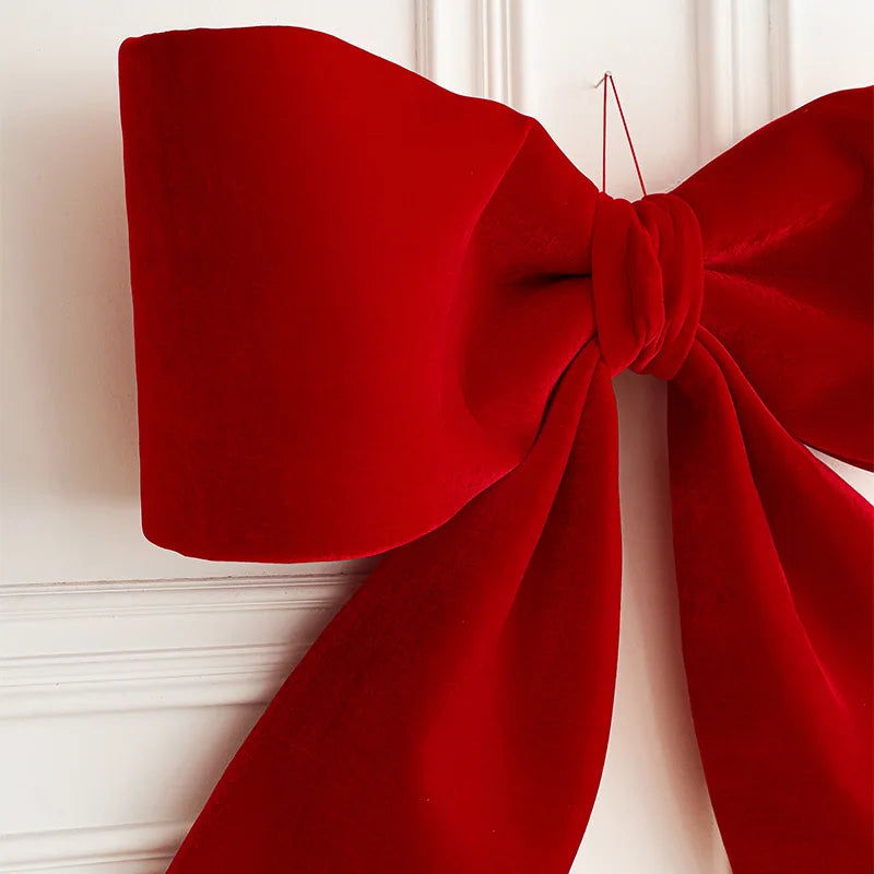 60/85Cm Red Velvet Oversized Christmas Bow Enlarged Christmas Hanging Christmas Tree Hanging Decoration Festive Scene