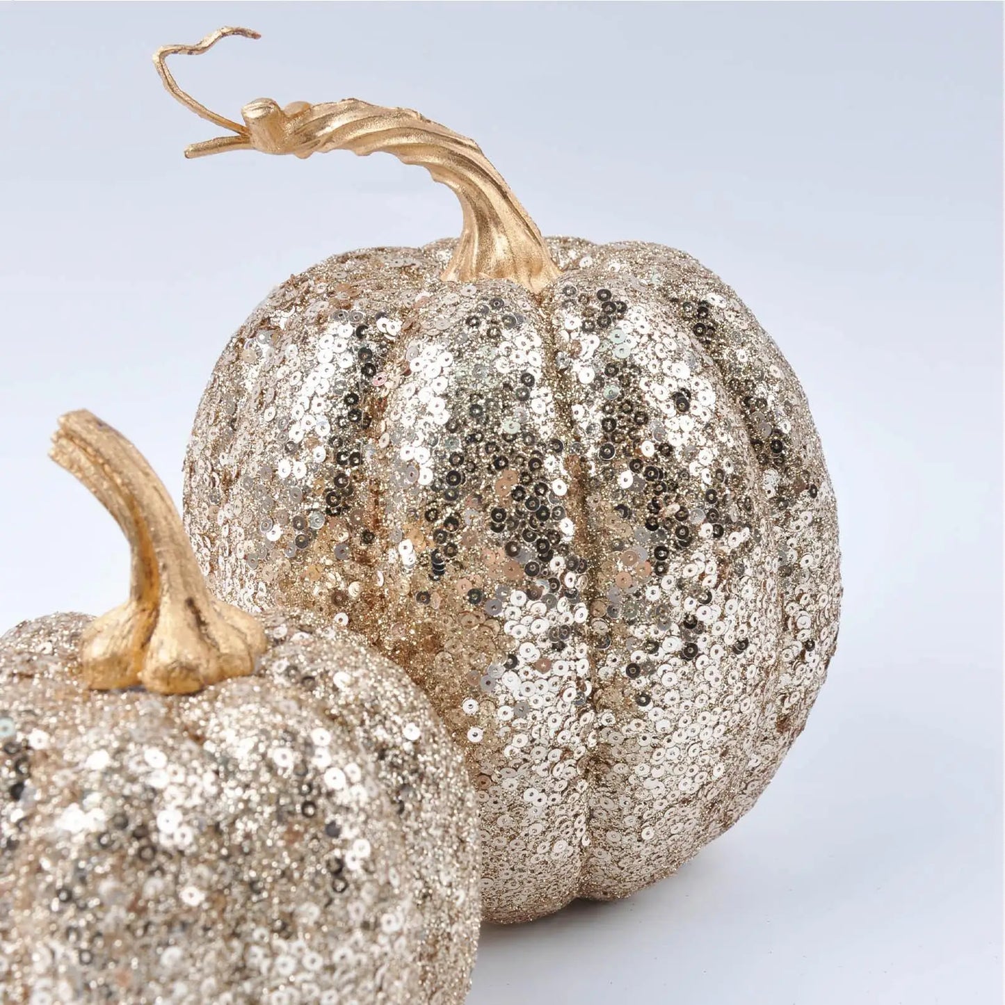 Fake Pumpkins Fall Halloween Decorations Festive 7 Pieces Ornament Glitter Statue for Party Table Shelf Holiday Hallway Bedroom