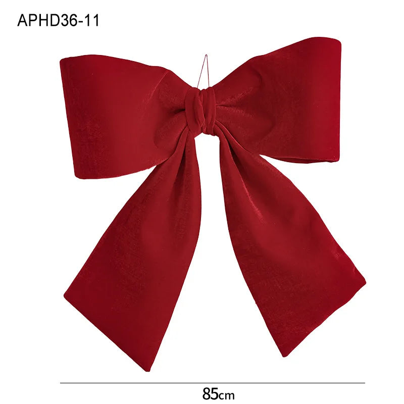 60/85Cm Red Velvet Oversized Christmas Bow Enlarged Christmas Hanging Christmas Tree Hanging Decoration Festive Scene
