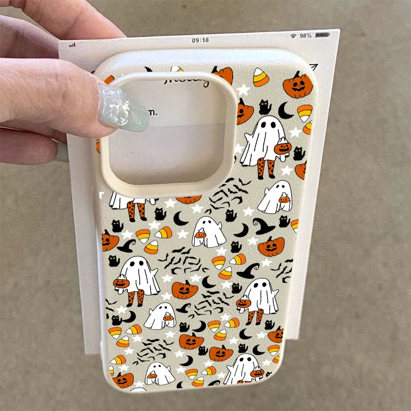 Halloween Pumpkin Ghost Phone Case for Iphone 17 16 15 14 13 12 11 Pro Max 17 Air 15 16 plus Shockproof Soft TPU Back Cover