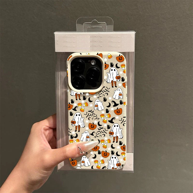 Halloween Pumpkin Ghost Phone Case for Iphone 17 16 15 14 13 12 11 Pro Max 17 Air 15 16 plus Shockproof Soft TPU Back Cover