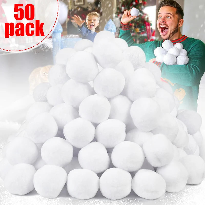 50Pack Soft Snow Fake Balls Christmas Kids Gift Toy Indoor Outdoor Snow Fight Ball Set Xmas Tree Ornament Decoration for Home