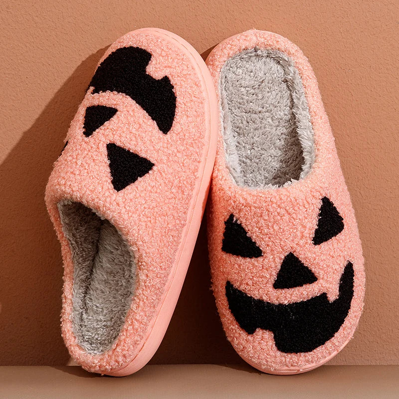 Fashion Halloween Pumpkin Women Slippers Home Warm Funny Cartoon Comfort Soft Slipper Men Indoor Winter Cotton Shoes for Gift