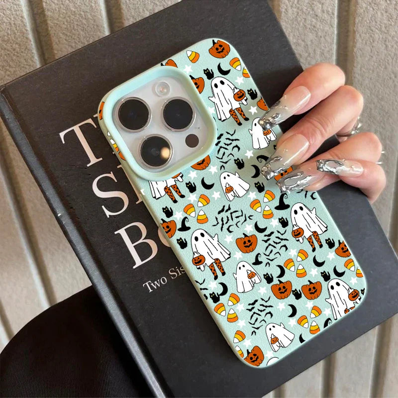 Halloween Pumpkin Ghost Phone Case for Iphone 17 16 15 14 13 12 11 Pro Max 17 Air 15 16 plus Shockproof Soft TPU Back Cover