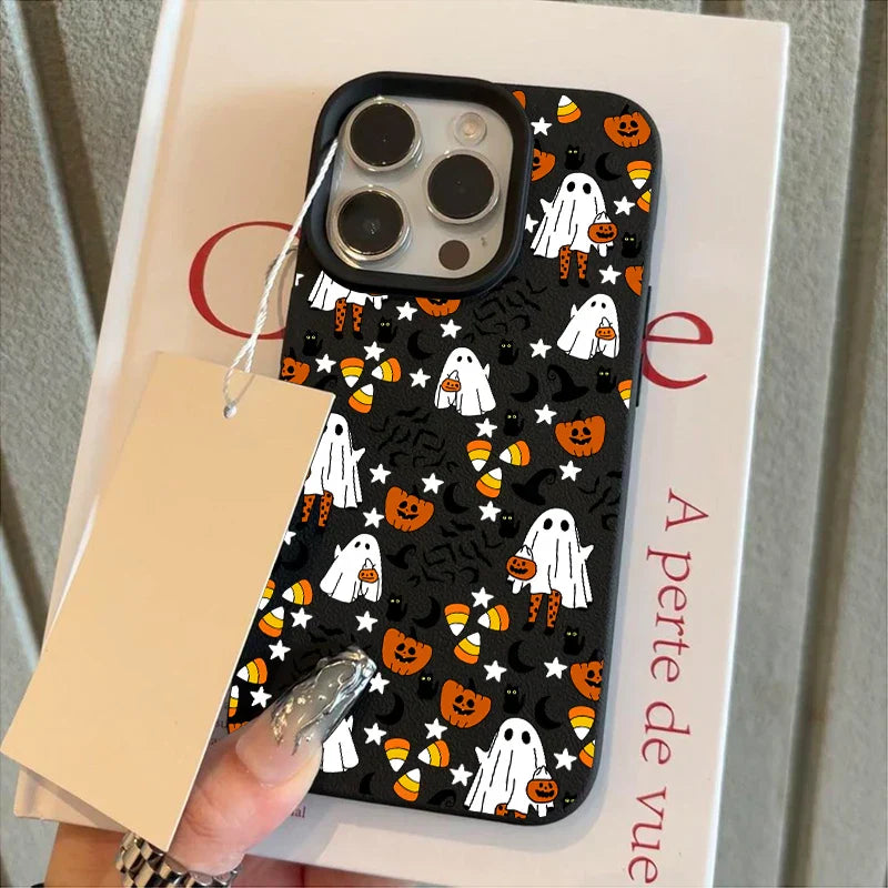 Halloween Pumpkin Ghost Phone Case for Iphone 17 16 15 14 13 12 11 Pro Max 17 Air 15 16 plus Shockproof Soft TPU Back Cover