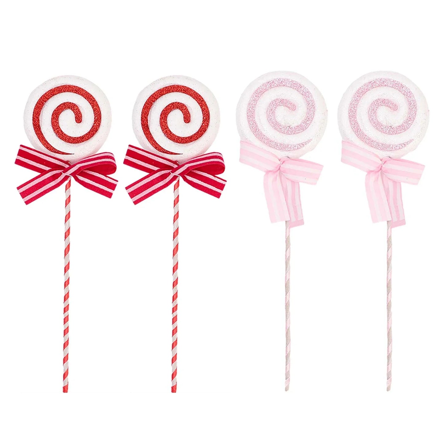 24Cm Simulation Plastic Glittery Candy Cane Christmas Lollipop Pendant Xmas Tree Hanging Ornament New Year Home Party Decoration