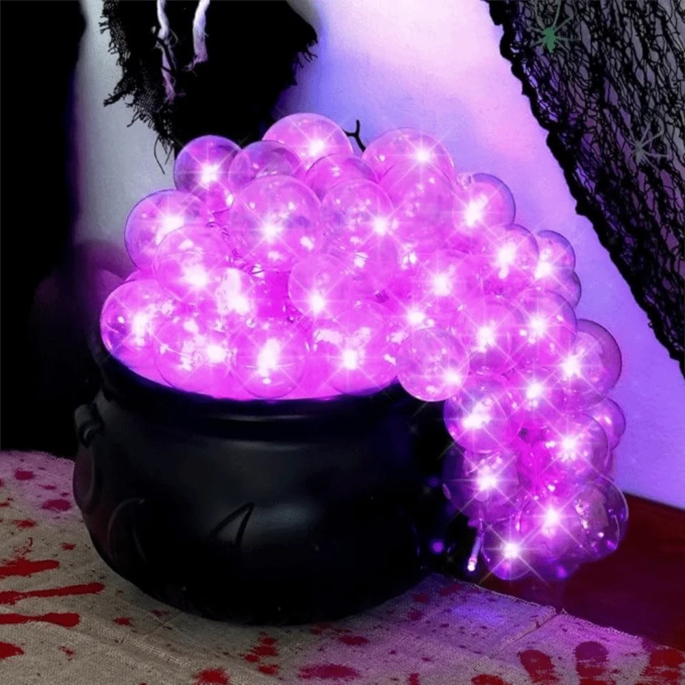 Luminous Halloween Bubbling Cauldron Decoration Plastic Remote Control Bubbling Witch Bowl Retro DIY Bubbling Pot Ornament Bar