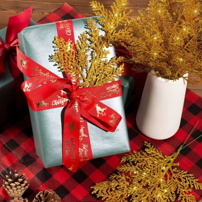 5Pcs Artificial Christmas Decor Pine Needle Home Room Decoration Christmas Tree Hanging Accessories Navidad Party New Year Decor
